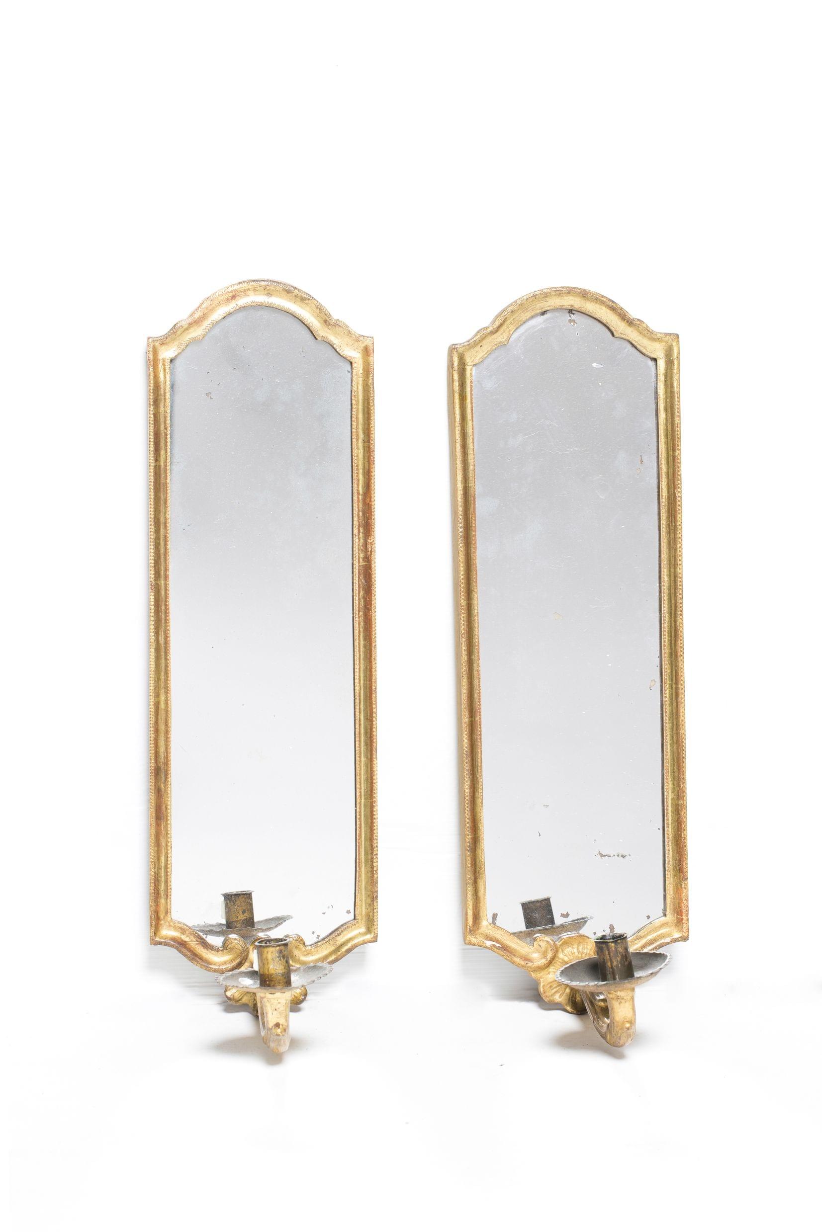 Paire d'appliques miroir à un bras de lumière, Berne, XVIIIe s