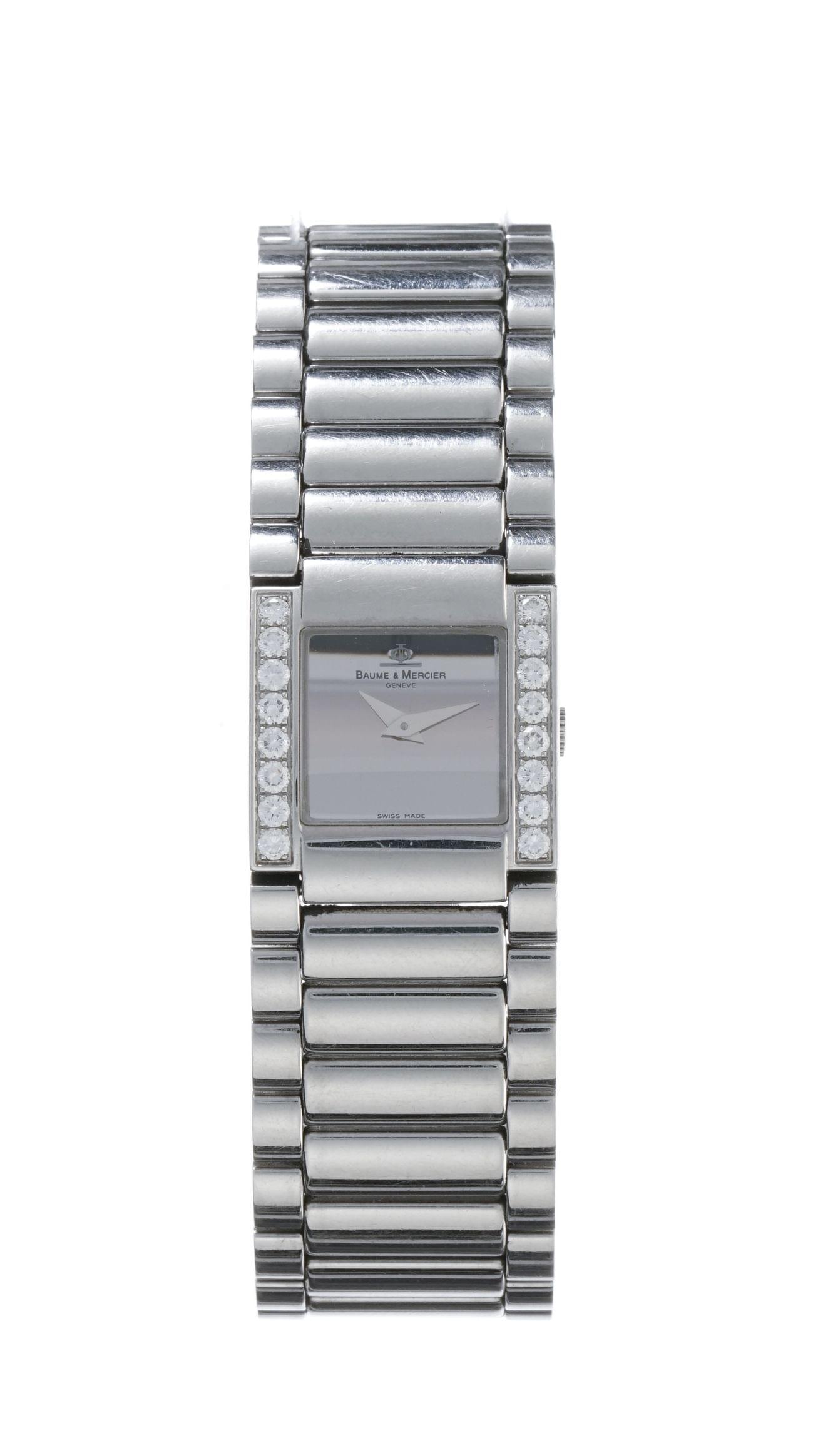 Baume et Mercier, Catwalk, montre-bracelet rectangulaire à quartz sertie de diamants (env. 0,8 ct)