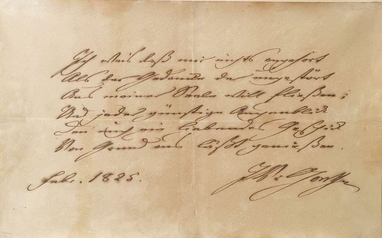 Manuscrit daté 1825