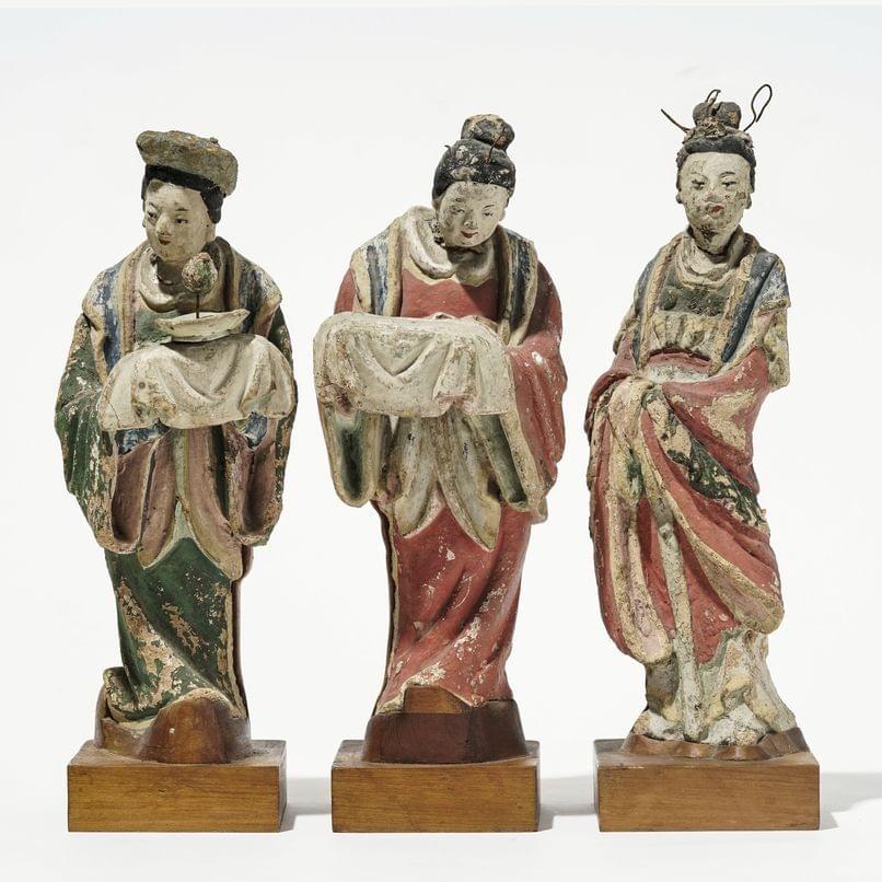 Trois servantes, Chine, dynastie Ming (1368-1644) ou antérieur