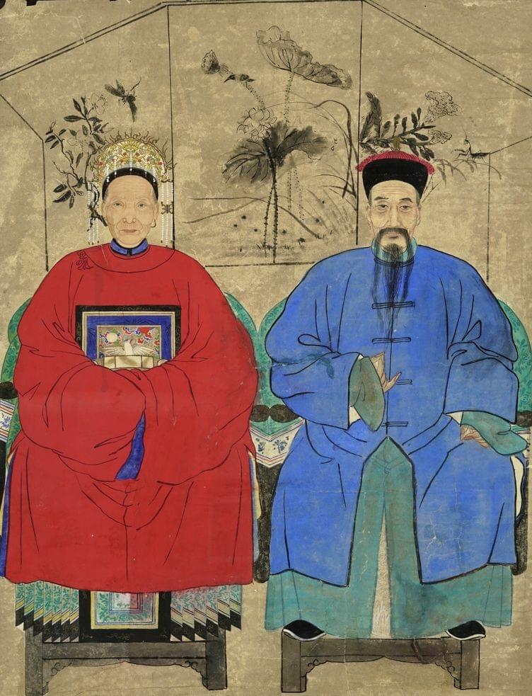 Portrait d'ancêtres, Chine dynastie Qing (1644-1912)