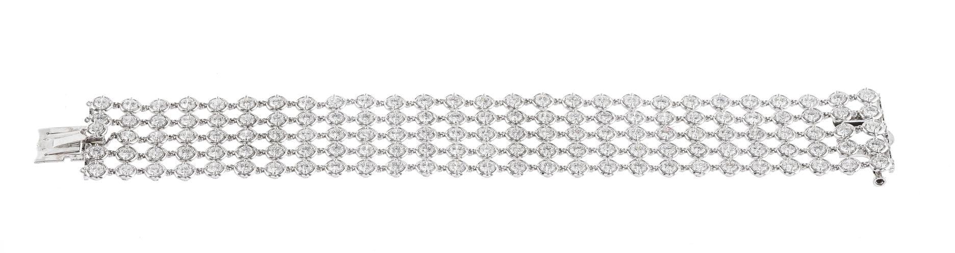 Van Cleef & Arpels, Palmyre, bracelet manchette souple composé de cinq rangs articulés sertis de diamant (env. 19 ct)