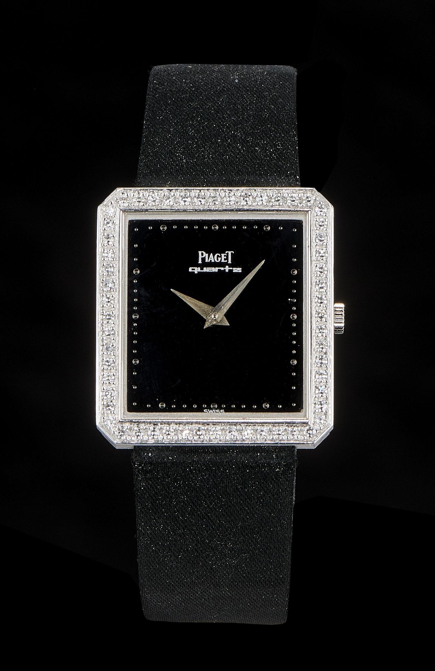 Piaget, montre rectangulaire à quartz sertie de diamants