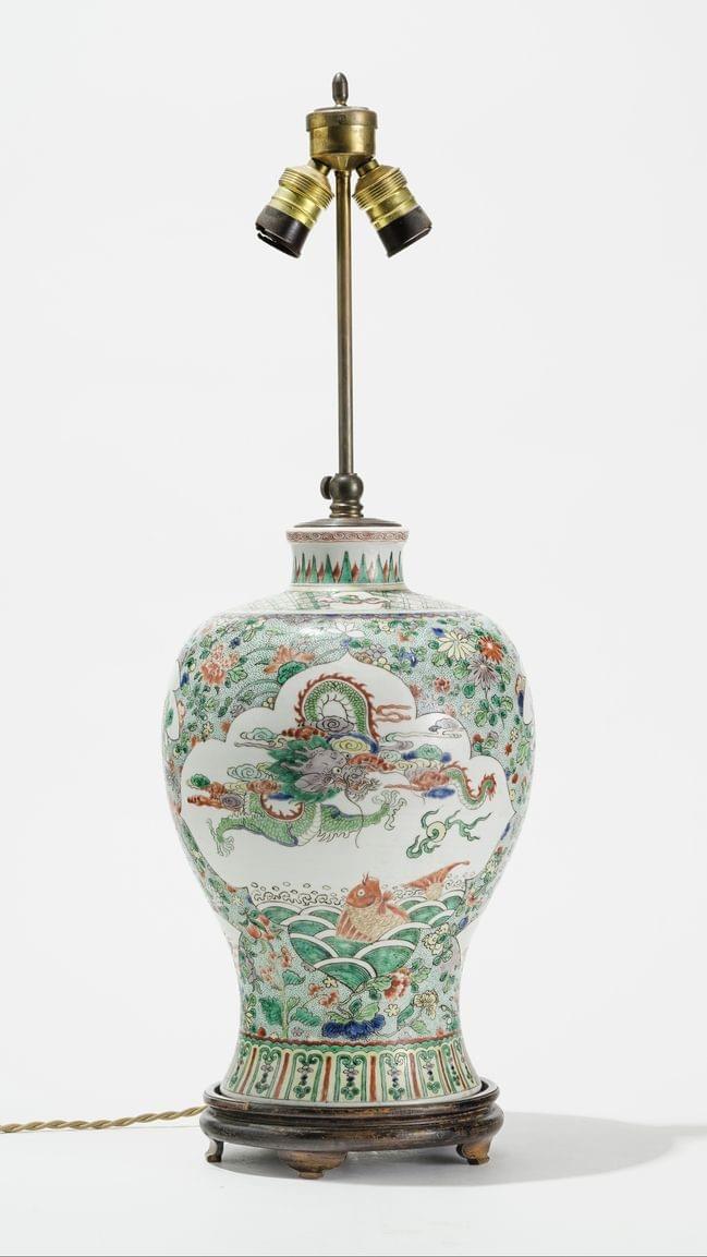 Vase balustre famille verte, Chine, dynastie Qing (144-1912)